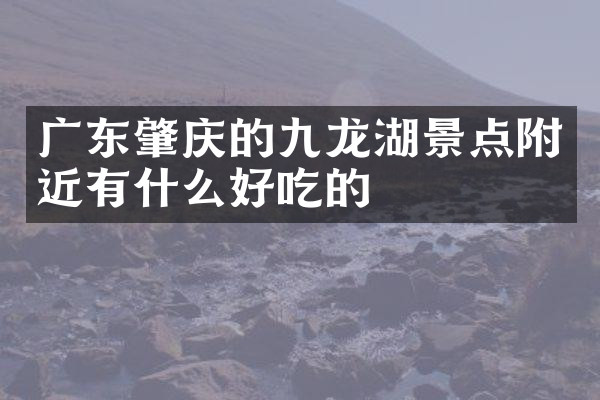 广东肇庆的九龙湖景点附近有什么好吃的