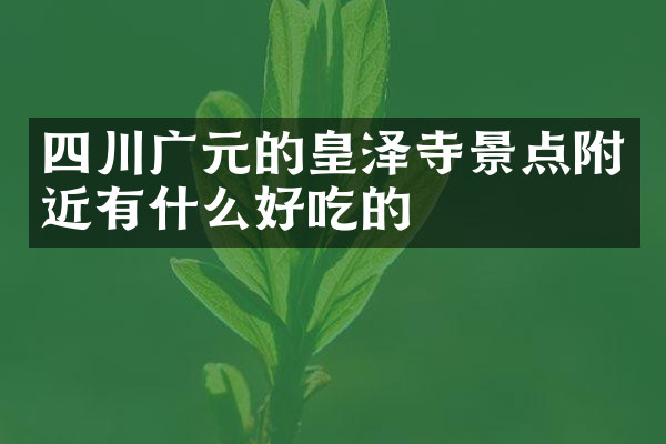 四川广元的皇泽寺景点附近有什么好吃的
