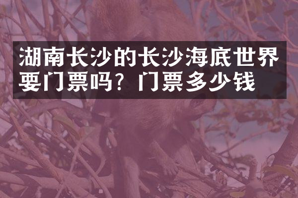 湖南长沙的长沙海底世界要门票吗？门票多少钱？