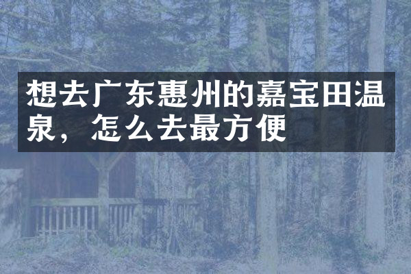想去广东惠州的嘉宝田温泉，怎么去最方便