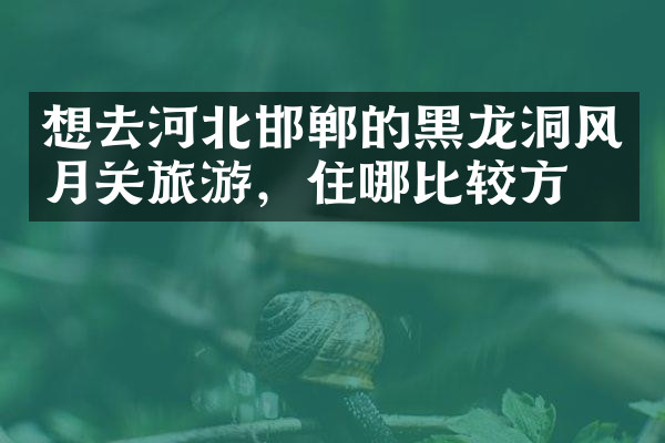 想去河北邯郸的黑龙洞风月关旅游，住哪比较方便