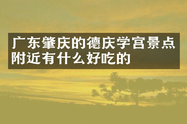 广东肇庆的德庆学宫景点附近有什么好吃的