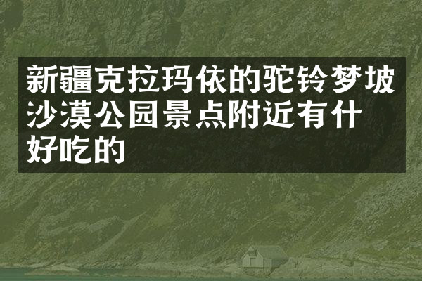 新疆克拉玛依的驼铃梦坡沙漠公园景点附近有什么好吃的