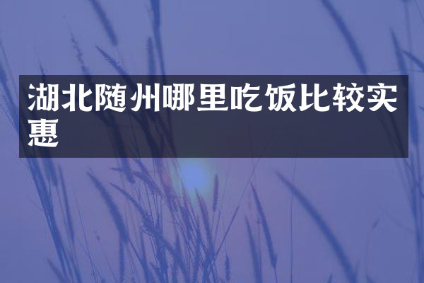 湖北随州哪里吃饭比较实惠