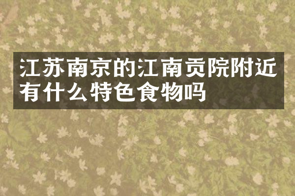 江苏南京的江南贡院附近有什么特色食物吗