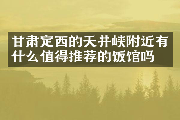 甘肃定西的天井峡附近有什么值得推荐的饭馆吗