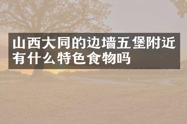 山西大同的边墙五堡附近有什么特色食物吗