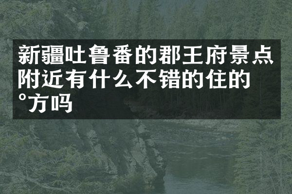 新疆吐鲁番的郡王府景点附近有什么不错的住的地方吗