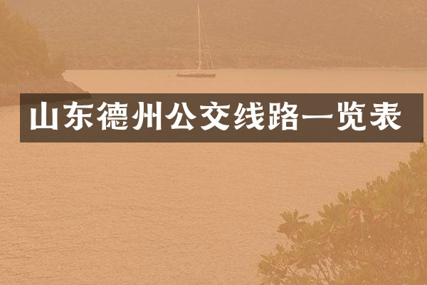 山东德州公交线路一览表