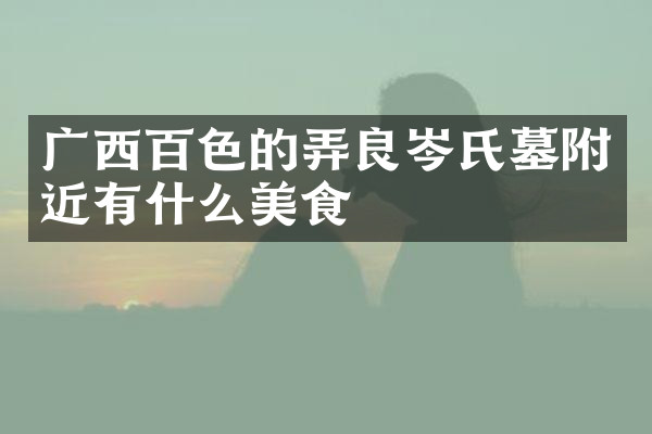 广西百色的弄良岑氏墓附近有什么美食