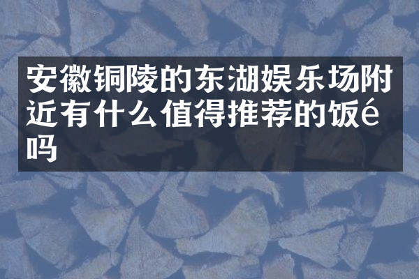 安徽铜陵的东湖娱乐场附近有什么值得推荐的饭馆吗