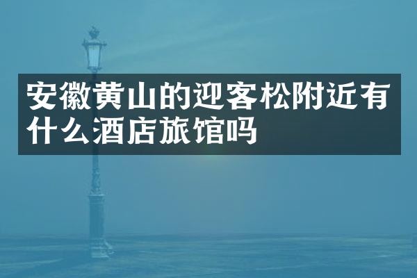 安徽黄山的迎客松附近有什么酒店旅馆吗
