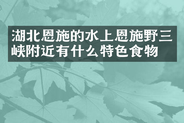 湖北恩施的水上恩施野三峡附近有什么特色食物吗