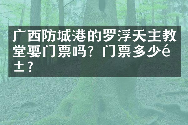 广西防城港的罗浮天主教堂要门票吗？门票多少钱？