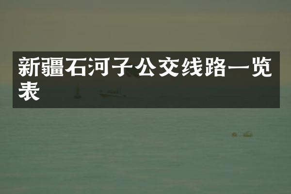 新疆石河子公交线路一览表