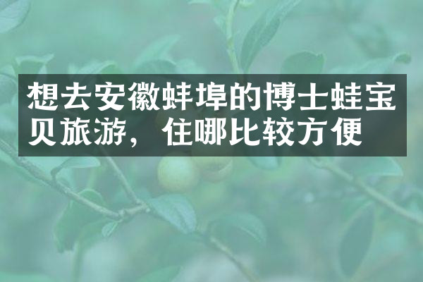 想去安徽蚌埠的博士蛙宝贝旅游，住哪比较方便
