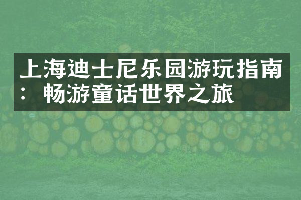上海迪士尼乐园游玩指南：畅游童话世界之旅