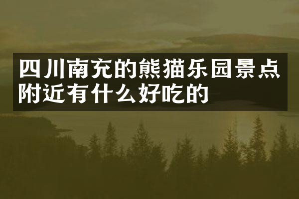 四川南充的熊猫乐园景点附近有什么好吃的