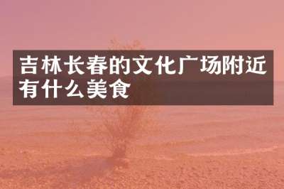 吉林长春的文化广场附近有什么美食