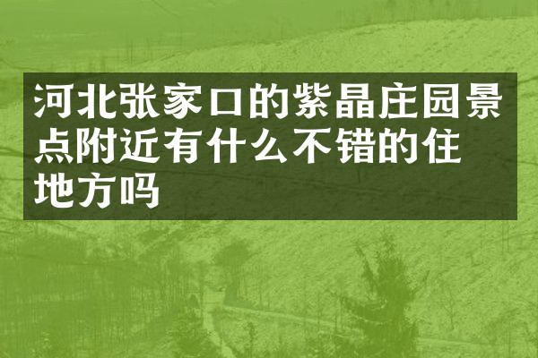 河北张家口的紫晶庄园景点附近有什么不错的住的地方吗