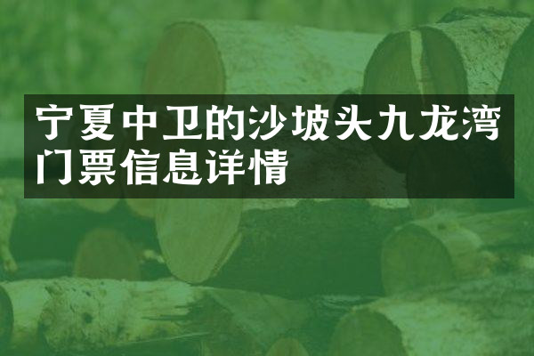 宁夏中卫的沙坡头九龙湾门票信息详情