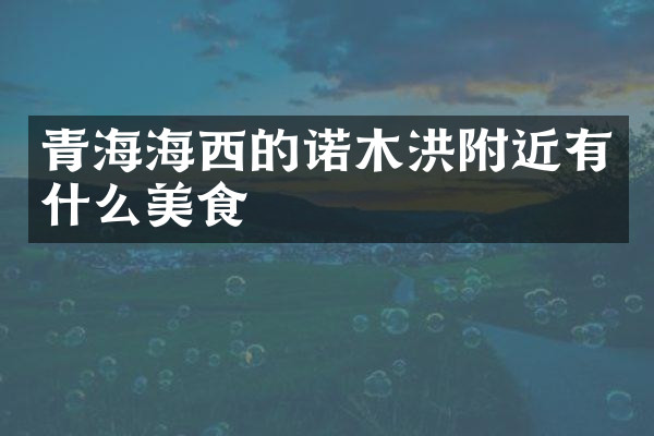 青海海西的诺木洪附近有什么美食