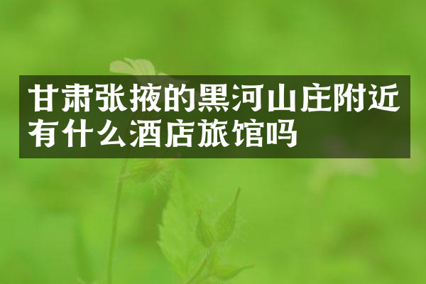 甘肃张掖的黑河山庄附近有什么酒店旅馆吗