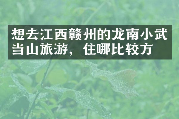 想去江西赣州的龙南小武当山旅游，住哪比较方便