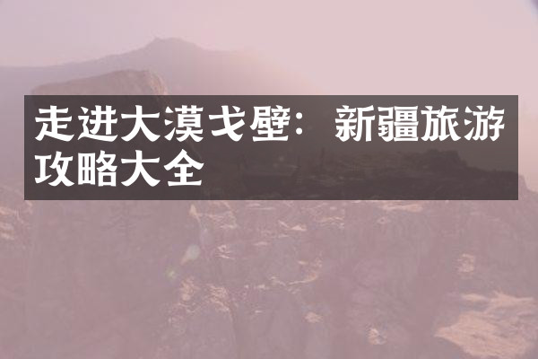 走进大漠戈壁：新疆旅游攻略大全