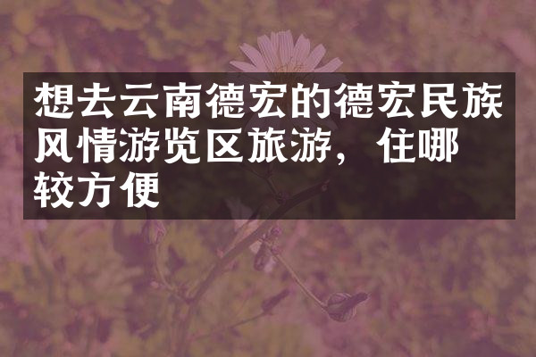 想去云南德宏的德宏民族风情游览区旅游，住哪比较方便