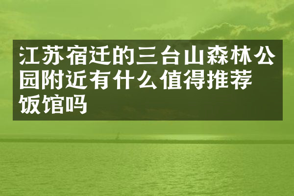 江苏宿迁的三台山森林公园附近有什么值得推荐的饭馆吗