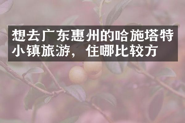 想去广东惠州的哈施塔特小镇旅游，住哪比较方便