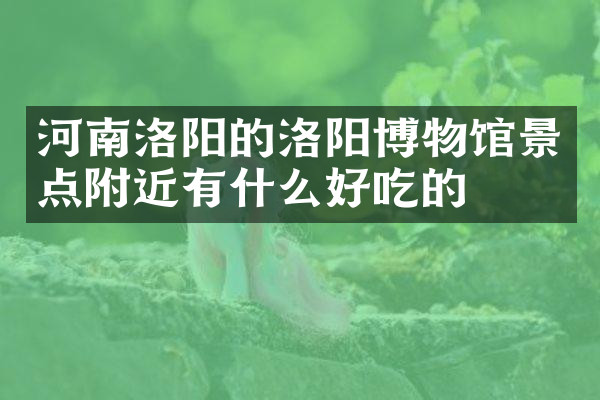 河南洛阳的洛阳博物馆景点附近有什么好吃的