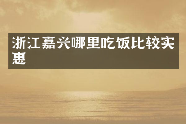 浙江嘉兴哪里吃饭比较实惠