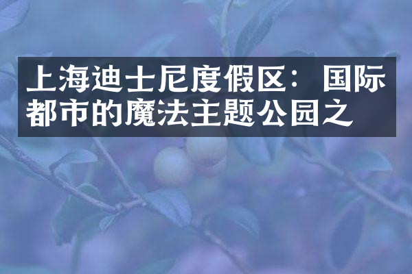 上海迪士尼度假区：国际都市的魔法主题公园之旅