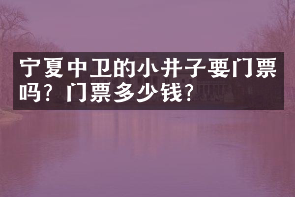宁夏中卫的小井子要门票吗？门票多少钱？