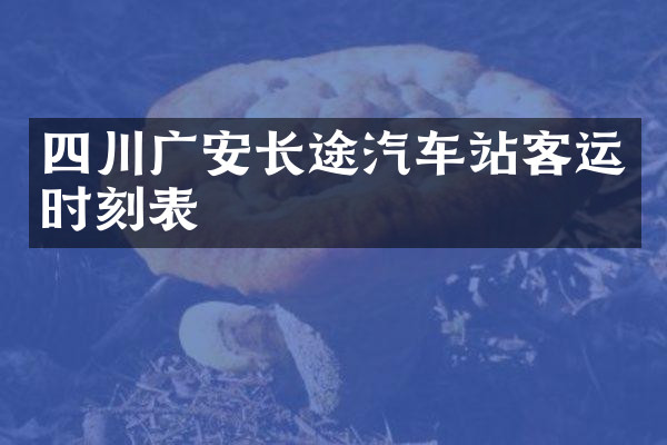 四川广安长途汽车站客运时刻表