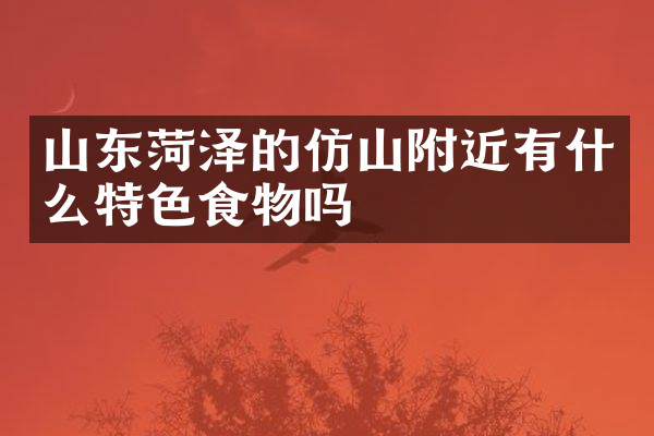 山东菏泽的仿山附近有什么特色食物吗
