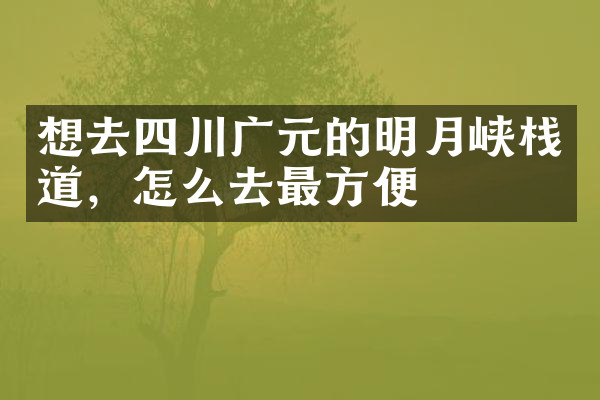 想去四川广元的明月峡栈道，怎么去最方便
