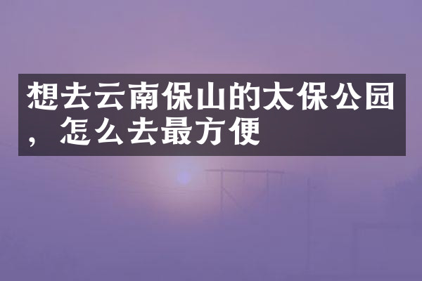 想去云南保山的太保公园，怎么去最方便
