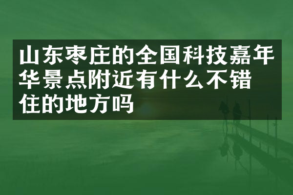 山东枣庄的全国科技嘉年华景点附近有什么不错的住的地方吗