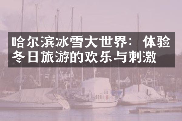 哈尔滨冰雪大世界：体验冬日旅游的欢乐与刺激