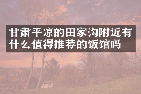 甘肃平凉的田家沟附近有什么值得推荐的饭馆吗
