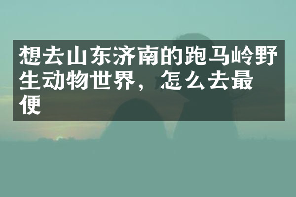想去山东济南的跑马岭野生动物世界，怎么去最方便