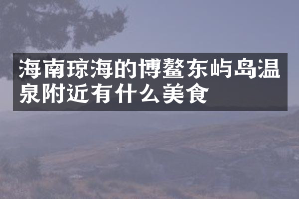 海南琼海的博鳌东屿岛温泉附近有什么美食