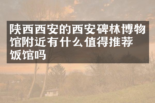 陕西西安的西安碑林博物馆附近有什么值得推荐的饭馆吗
