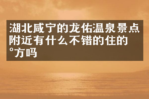 湖北咸宁的龙佑温泉景点附近有什么不错的住的地方吗