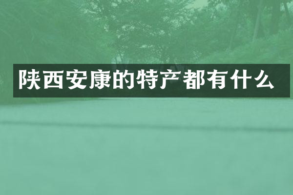 陕西安康的特产都有什么