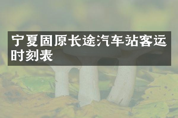 宁夏固原长途汽车站客运时刻表