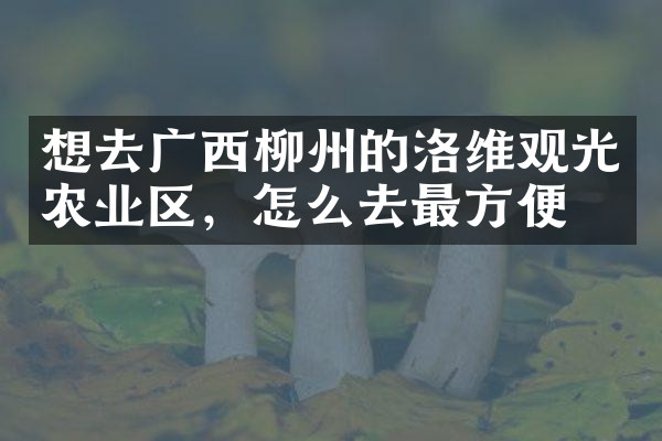 想去广西柳州的洛维观光农业区，怎么去最方便